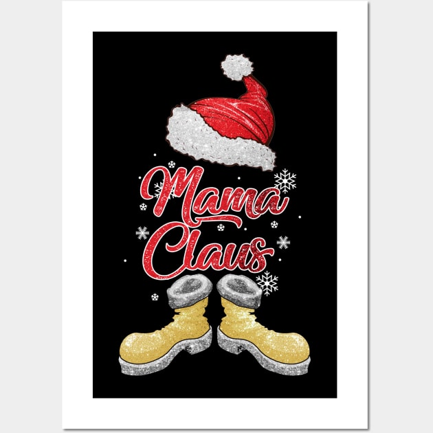 Santa Mama Claus Merry Christmas Matching Family Group Wall Art by Terryeare